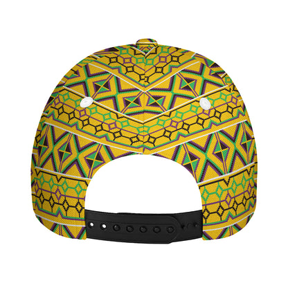 Asante Kente Pattern Print Baseball Cap
