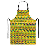 Asante Kente Pattern Print Bib Apron With Pocket