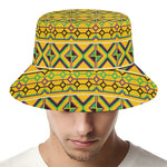 Asante Kente Pattern Print Bucket Hat