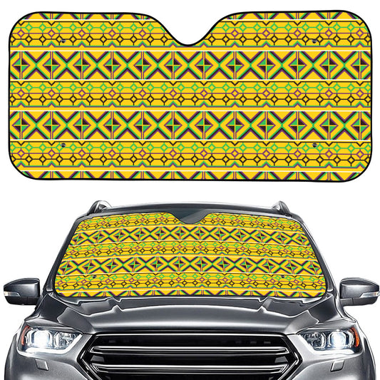 Asante Kente Pattern Print Car Windshield Sun Shade