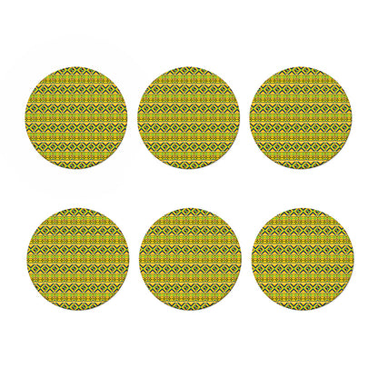 Asante Kente Pattern Print Coaster Set