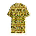 Asante Kente Pattern Print Cotton Hawaiian Shirt