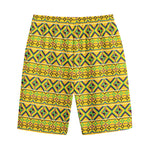 Asante Kente Pattern Print Cotton Shorts
