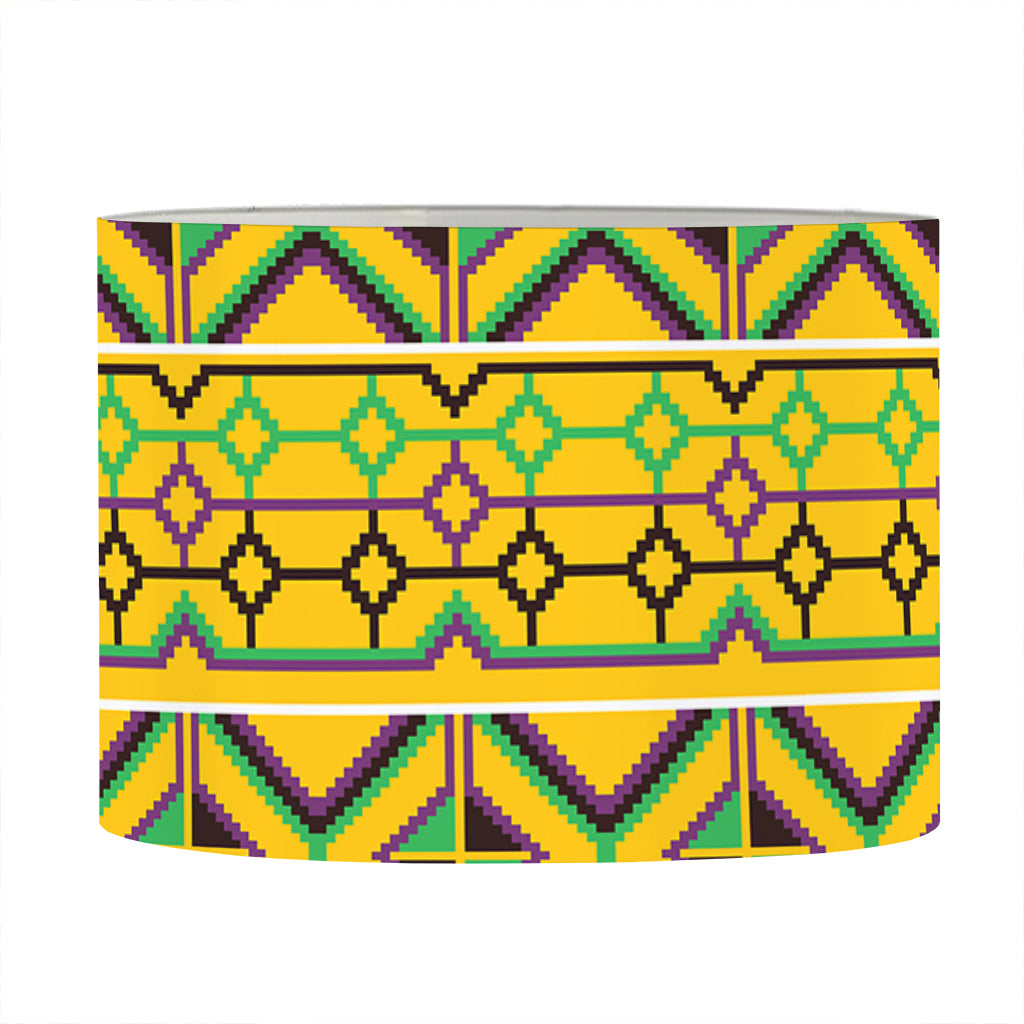 Asante Kente Pattern Print Drum Lamp Shade
