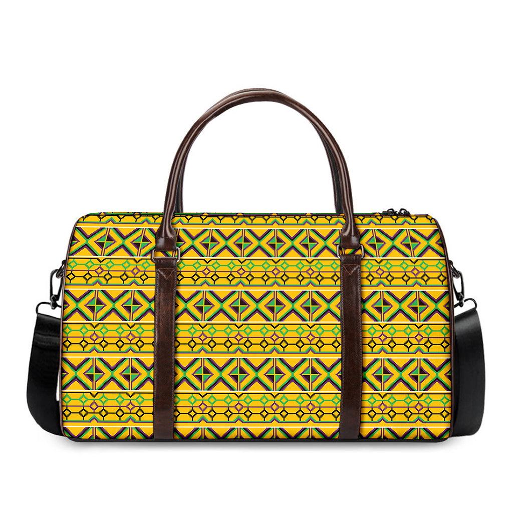 Asante Kente Pattern Print Duffle Bag