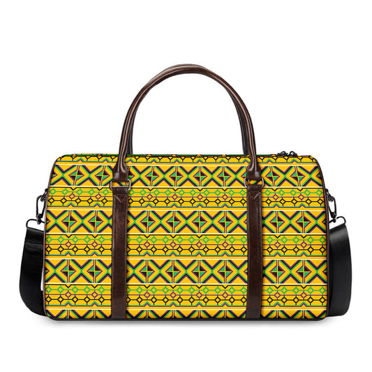 Asante Kente Pattern Print Duffle Bag