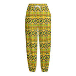Asante Kente Pattern Print Fleece Lined Knit Pants