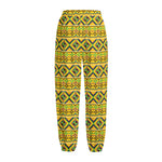 Asante Kente Pattern Print Fleece Lined Knit Pants