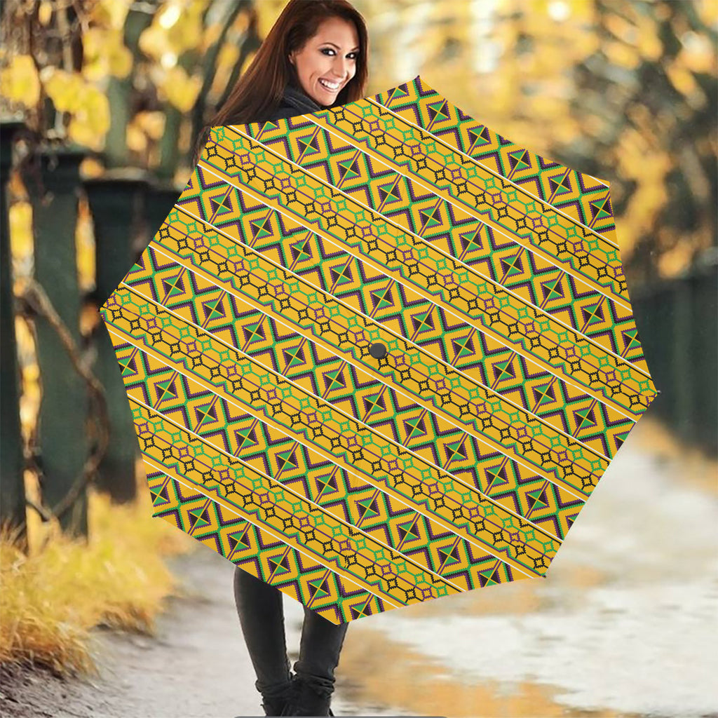 Asante Kente Pattern Print Foldable Umbrella