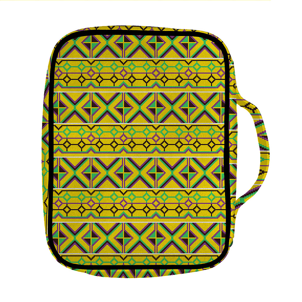 Asante Kente Pattern Print Front Pocket Bible Bag