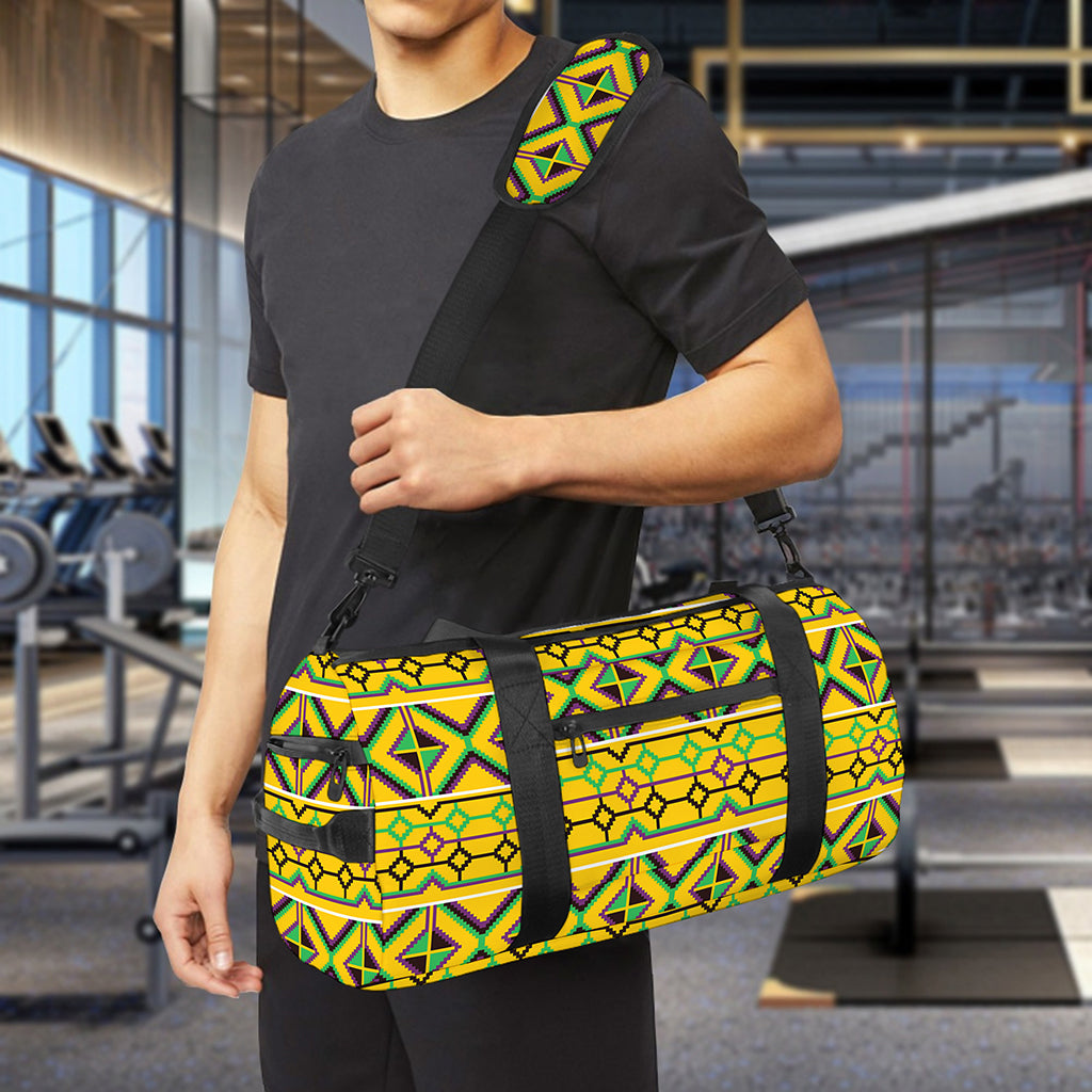 Asante Kente Pattern Print Gym Bag