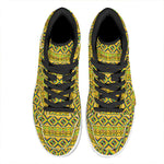 Asante Kente Pattern Print High Top Leather Sneakers