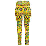 Asante Kente Pattern Print High-Waisted Pocket Leggings