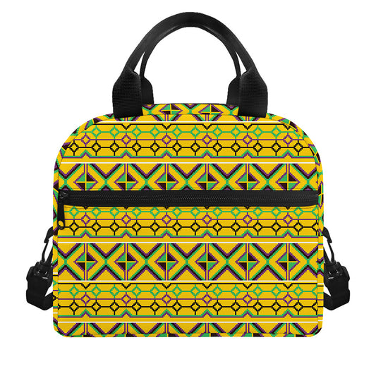 Asante Kente Pattern Print Insulated Lunch Bag