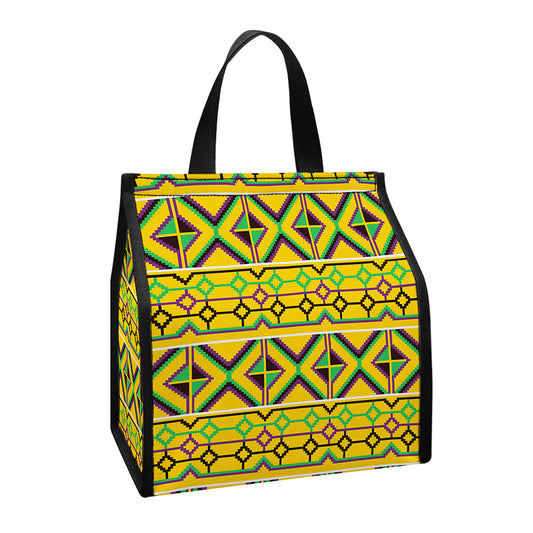 Asante Kente Pattern Print Insulated Lunch Tote