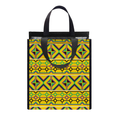 Asante Kente Pattern Print Insulated Lunch Tote