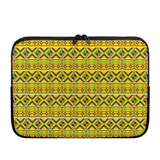 Asante Kente Pattern Print Laptop Sleeve