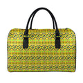 Asante Kente Pattern Print Leather Duffel Bag