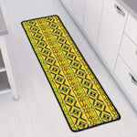 Asante Kente Pattern Print Long Kitchen Mat