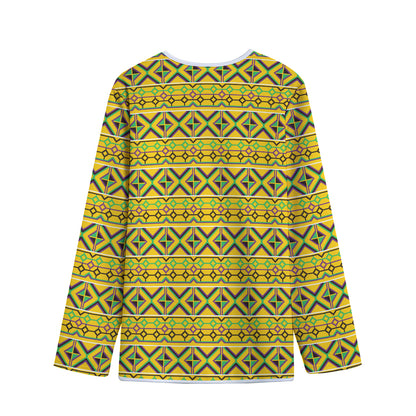 Asante Kente Pattern Print Long Sleeve Short Coat