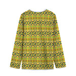 Asante Kente Pattern Print Long Sleeve Short Coat
