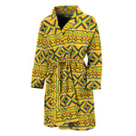 Asante Kente Pattern Print Men's Bathrobe