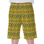 Asante Kente Pattern Print Men's Beach Shorts