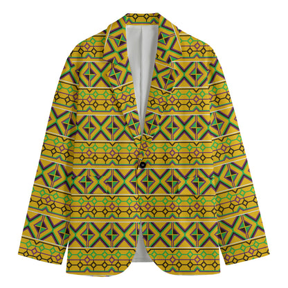 Asante Kente Pattern Print Men's Blazer
