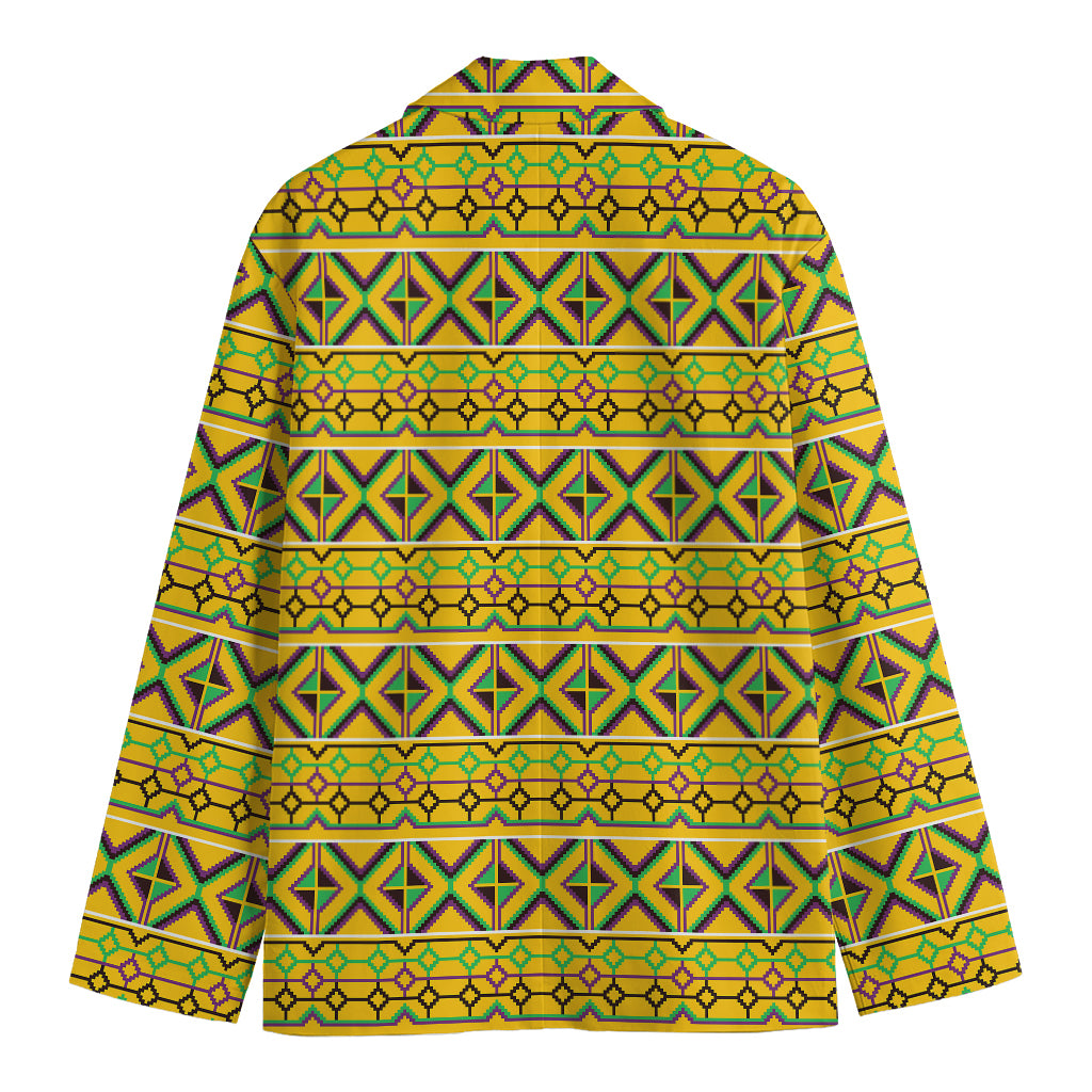 Asante Kente Pattern Print Men's Blazer