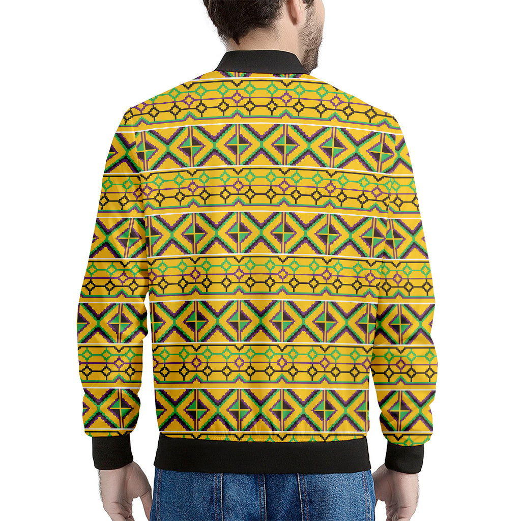 Asante Kente Pattern Print Men's Bomber Jacket