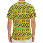 Asante Kente Pattern Print Men's Deep V-Neck Shirt
