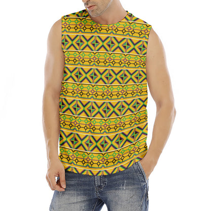 Asante Kente Pattern Print Men's Fitness Tank Top