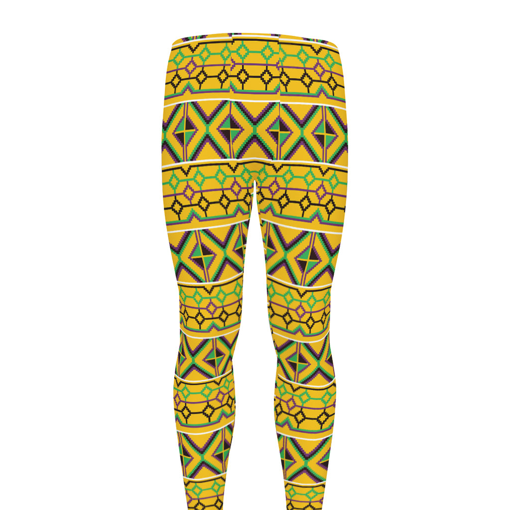 Asante Kente Pattern Print Men's leggings