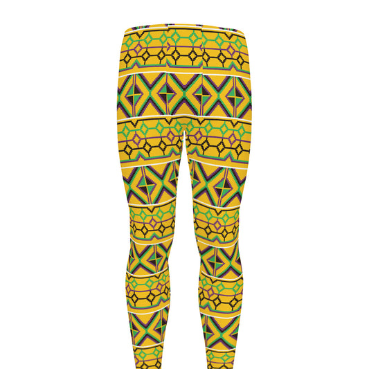 Asante Kente Pattern Print Men's leggings