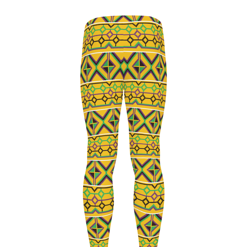Asante Kente Pattern Print Men's leggings