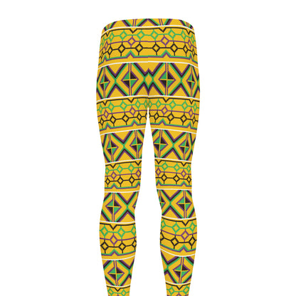 Asante Kente Pattern Print Men's leggings