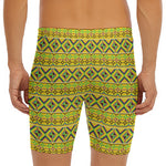 Asante Kente Pattern Print Men's Long Boxer Briefs