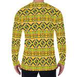 Asante Kente Pattern Print Men's Long Sleeve T-Shirt