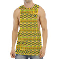 Asante Kente Pattern Print Men's Muscle Tank Top