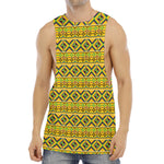 Asante Kente Pattern Print Men's Muscle Tank Top