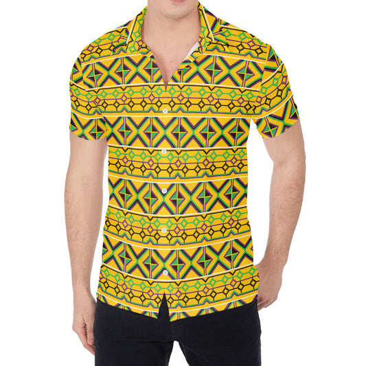 Asante Kente Pattern Print Men's Shirt