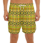Asante Kente Pattern Print Men's Split Running Shorts