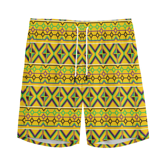 Asante Kente Pattern Print Men's Sports Shorts