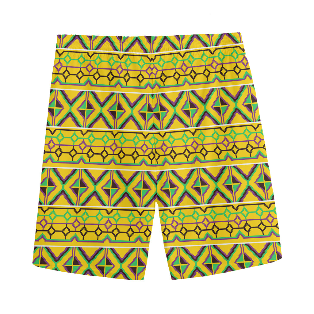 Asante Kente Pattern Print Men's Sports Shorts