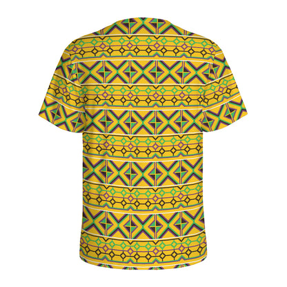 Asante Kente Pattern Print Men's Sports T-Shirt