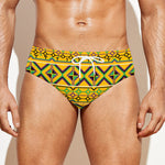 Asante Kente Pattern Print Men's Swim Briefs