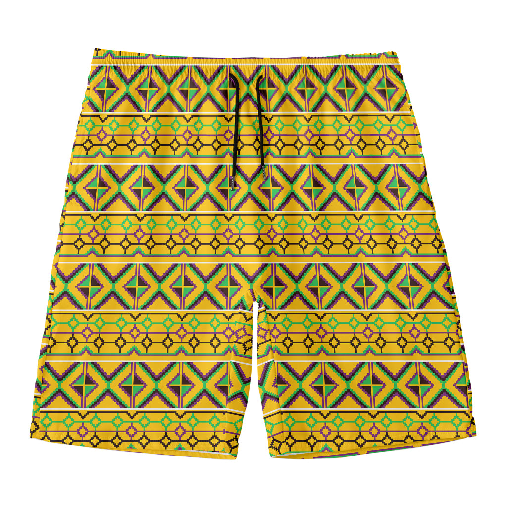 Asante Kente Pattern Print Men's Swim Trunks