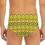 Asante Kente Pattern Print Men's Triangle Swim Briefs