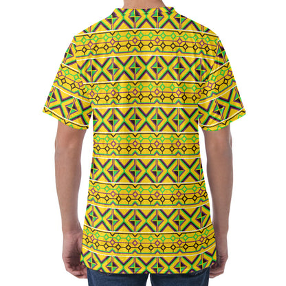 Asante Kente Pattern Print Men's Velvet T-Shirt