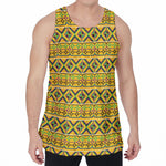 Asante Kente Pattern Print Men's Velvet Tank Top